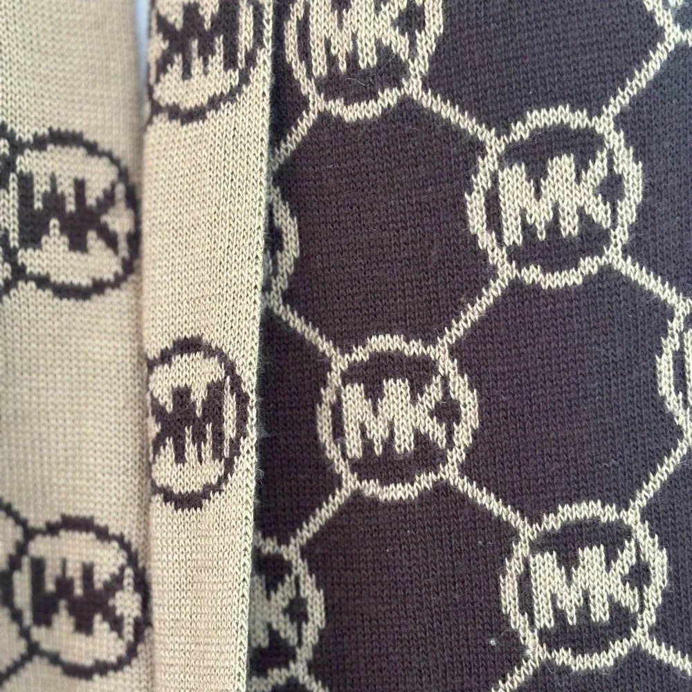 Michael Kors Brown and Tan Logo Scarf